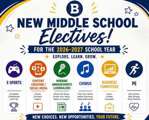 At BridgePrep Academy North Miami Beach, we are proud to introduce our NEW Middle School Electives for the 2026–2027 school year! 